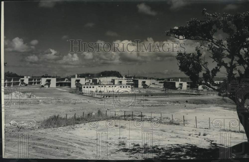 1959 Press Photo Modern buildings constructed on island of Okinawa - lrx41967- Historic Images