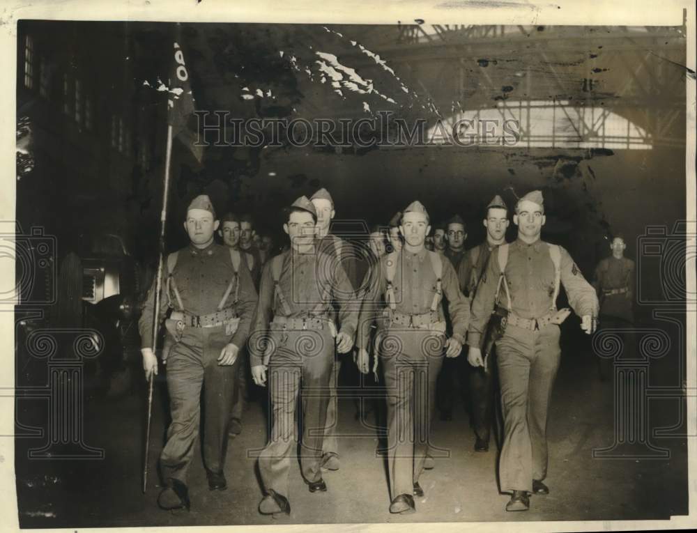 1941 Press Photo The 101st Infantry march at Com Armory in Boston, Massachusetts- Historic Images