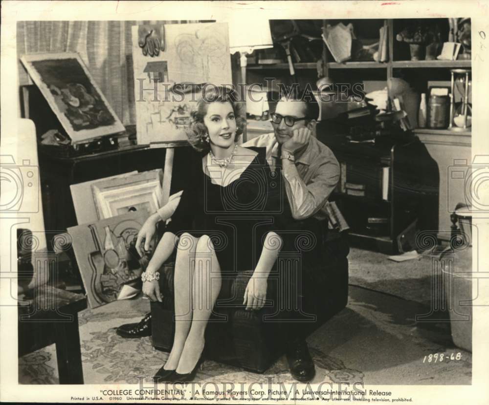 1960 Press Photo Steve Allen and Jayne Meadows star in &quot;College Confidential&quot;- Historic Images