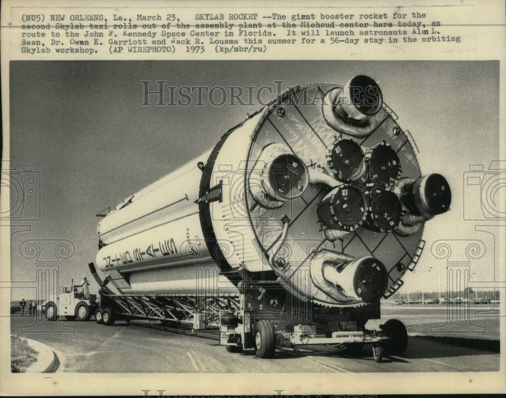 1973 Press Photo Skylab giant booster rocket at Michoud Assembly Center, Florida- Historic Images