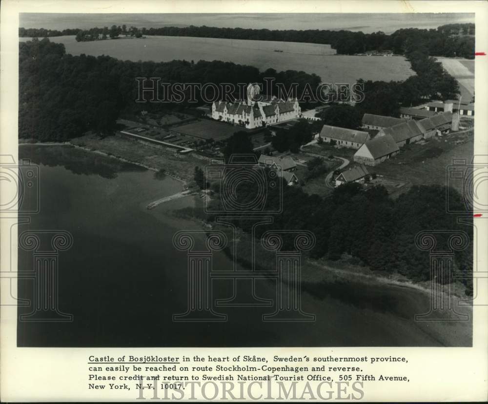 Press Photo Aerial view of Castle of Bosjokloster in the heart of Skane-Sweden- Historic Images