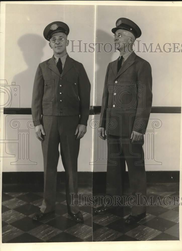 1948 Press Photo NTA Bus Operator James Largess wears a new uniform, Boston- Historic Images