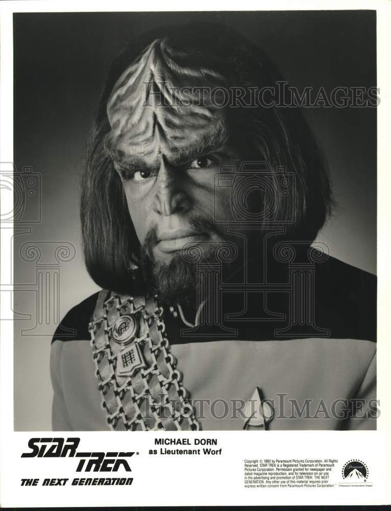 1992 Press Photo Michael Dorn stars in the film &quot;Star Trek: The Next Generation&quot;- Historic Images