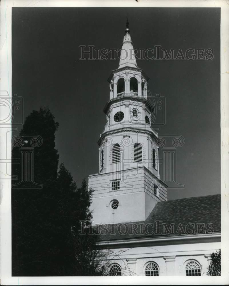 1966 Press Photo St. Michael&#39;s Episcopal Church in Charleston, SC - lrx79708- Historic Images