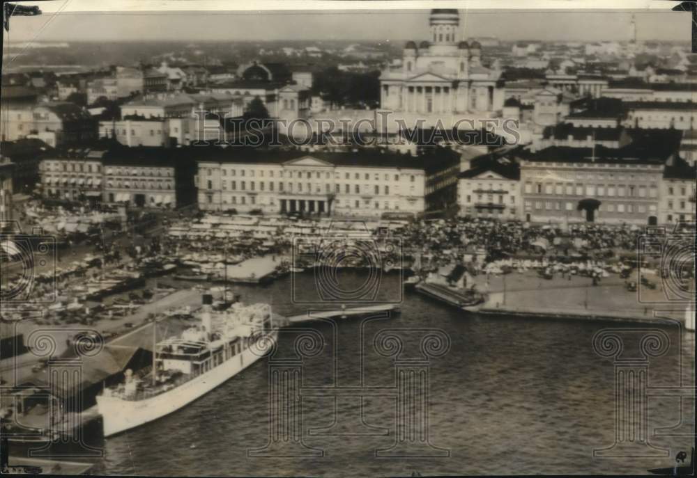 1939 Press Photo Waterfront of Helsinki, Finland where Russia bombed.- Historic Images