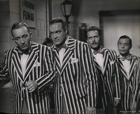 1947 Press Photo Bing Crosby, Bob Hope, and The Wiere Brothers in "Road to Rio"- Historic Images
