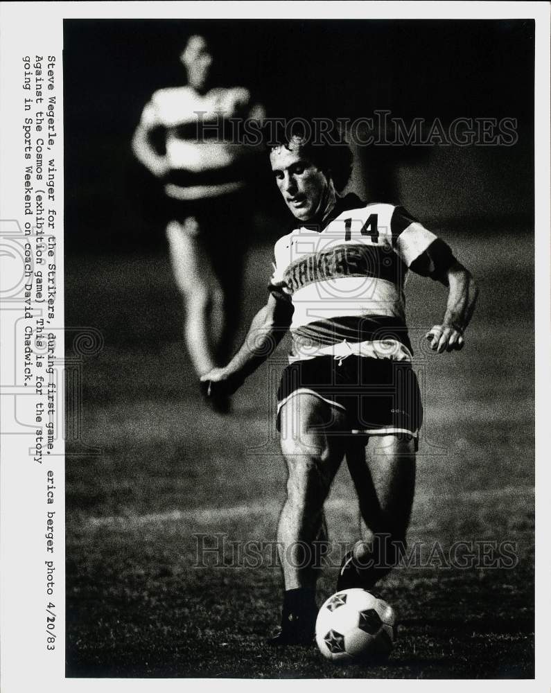 1983 Press Photo Strikers soccer player Steve Wegerle during first game.- Historic Images