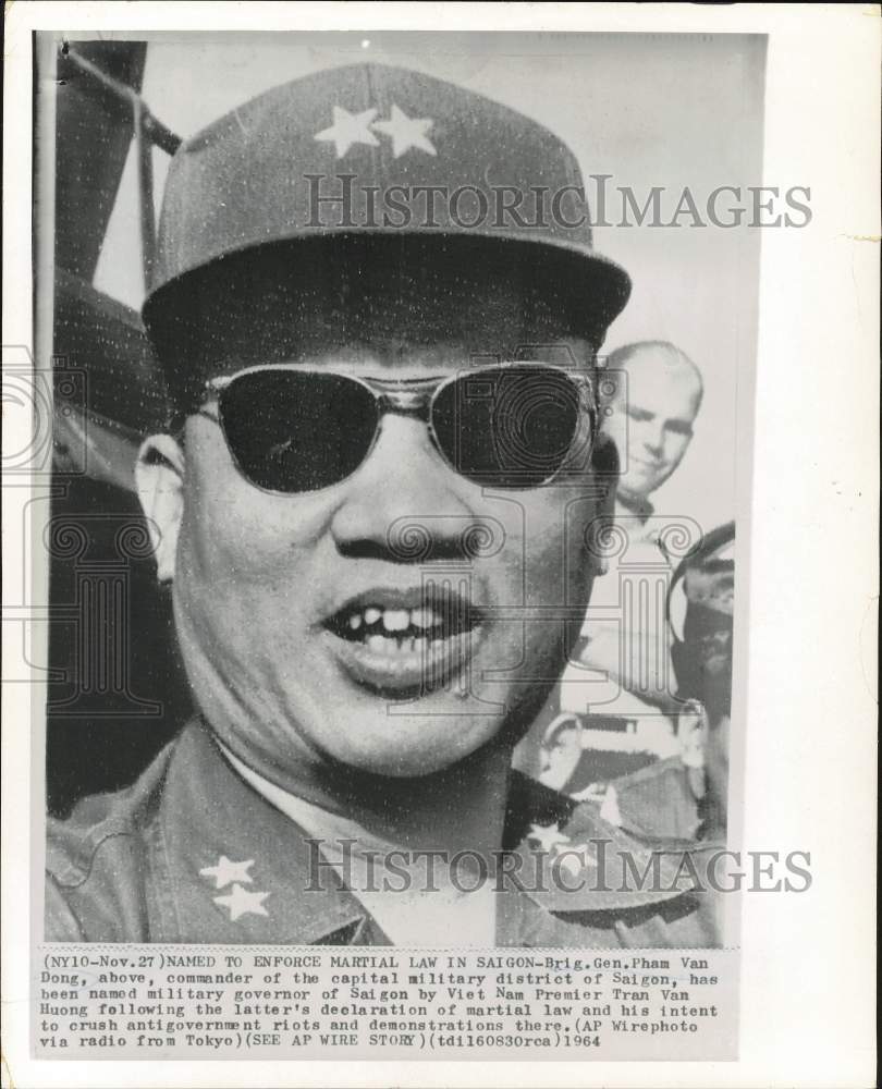 1964 Press Photo General Pham Van Dong, commander of Saigon&#39;s military district- Historic Images