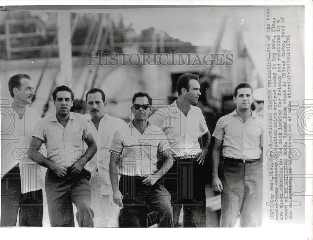 1961 Press Photo Cuban prisoner delegation arrives in Key West, FL - lry02628- Historic Images