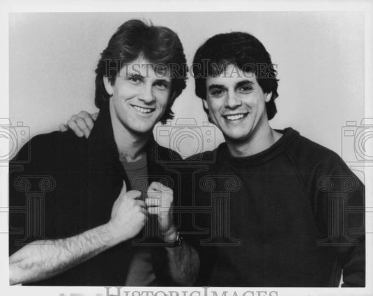 1985 Press Photo Breck Jamison, Christian LeBlanc in "As The World Turns"on CBS- Historic Images