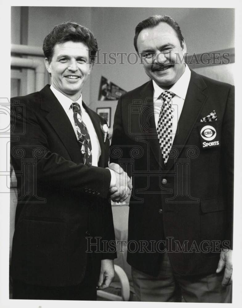 1988 Press Photo Sam Freed, Dick Butkus in &quot;Kate &amp; Allie&quot; airing on CBS- Historic Images