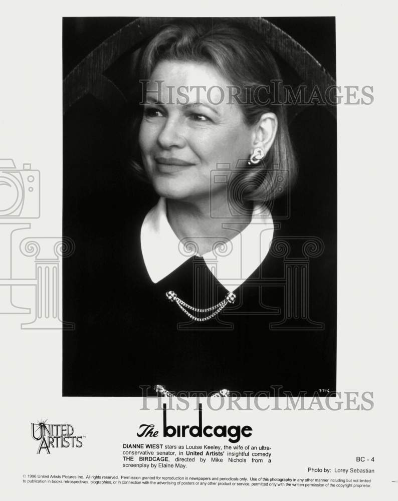 1996 Press Photo Dianne Wiest stars as Louise Keeley in &quot;The Birdcage&quot;- Historic Images