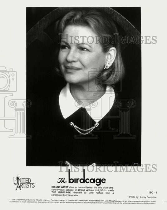 1996 Press Photo Dianne Wiest stars as Louise Keeley in "The Birdcage"- Historic Images