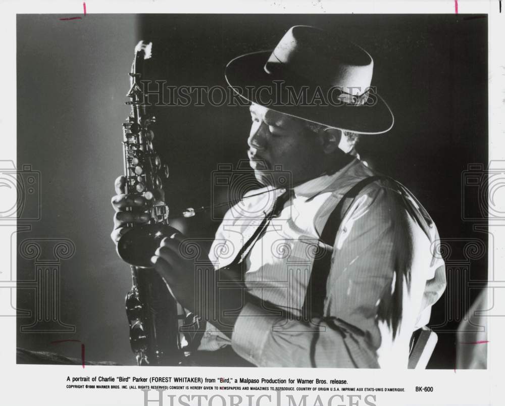 1988 Press Photo Forest Whitaker stars as Charlie &quot;Bird&quot; Parker in &quot;Bird&quot;- Historic Images