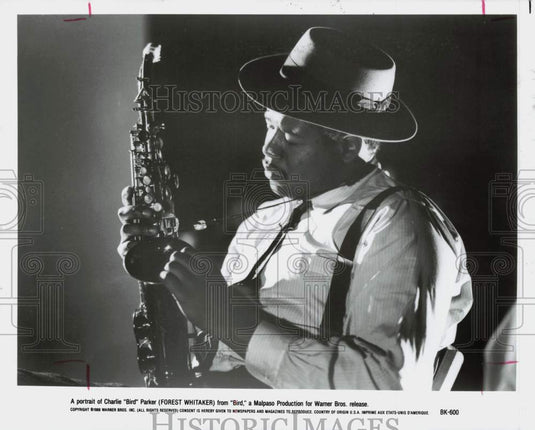 1988 Press Photo Forest Whitaker stars as Charlie "Bird" Parker in "Bird"- Historic Images