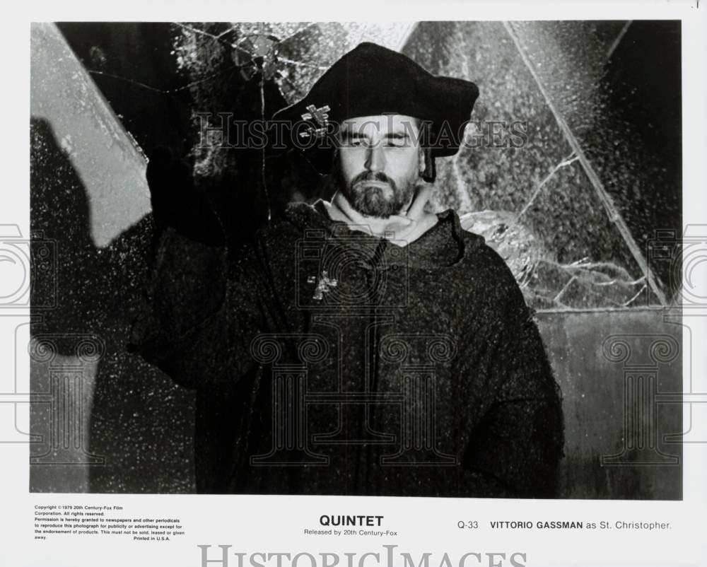 1979 Press Photo Vittorio Gassman as St. Christopher in &quot;Quintet&quot; - lry18711- Historic Images