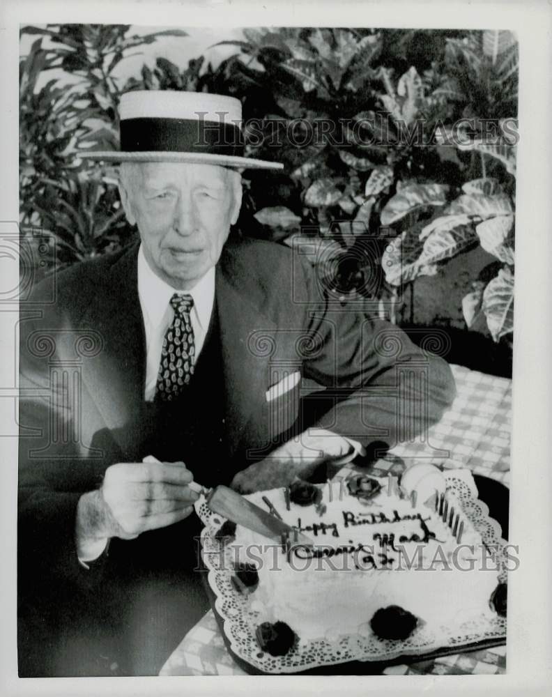 1954 Press Photo Connie Mack during his 92nd birthday celebration, Ft. Myers, FL- Historic Images