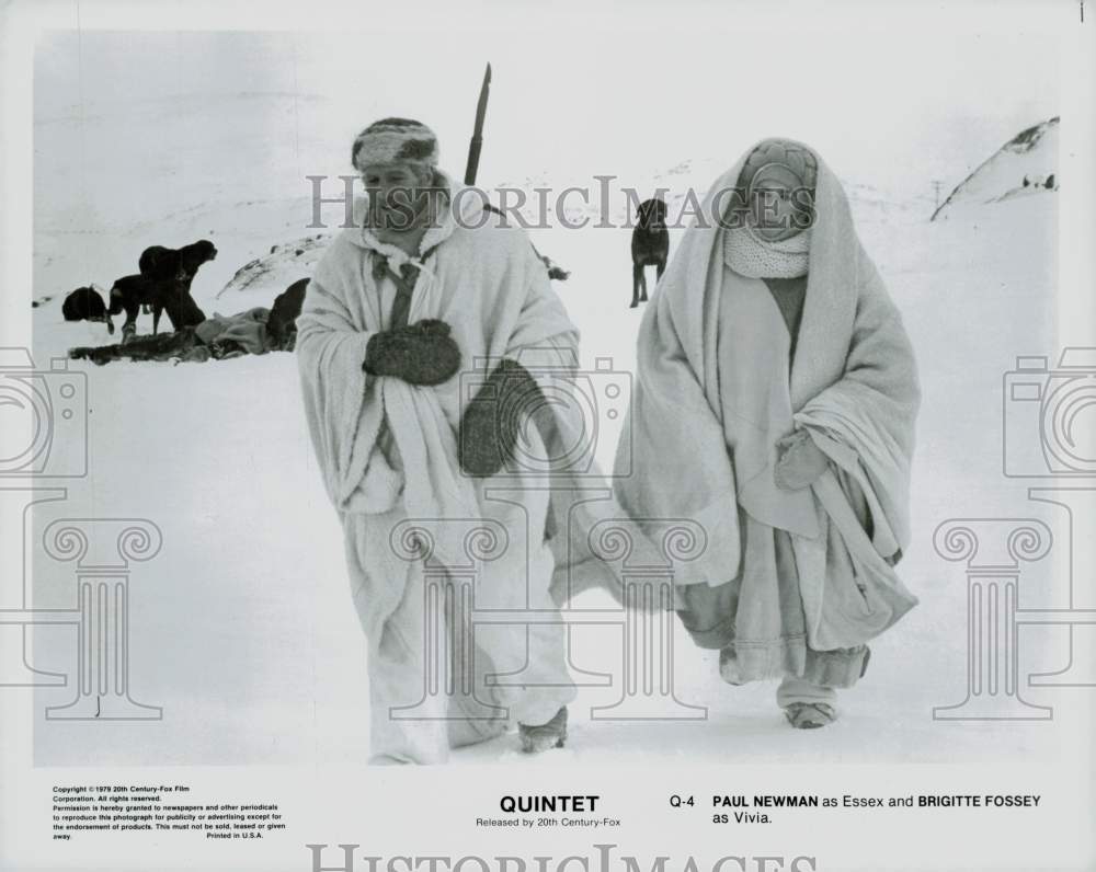 1979 Press Photo Paul Newman &amp; Brigitte Fossey in &quot;Quintet&quot; Movie - lry21641- Historic Images