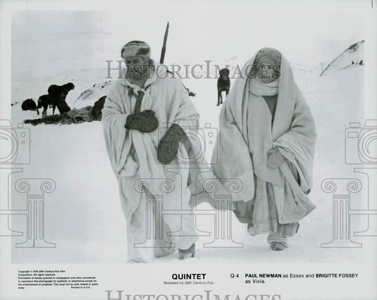 1979 Press Photo Paul Newman & Brigitte Fossey in "Quintet" Movie - lry21641- Historic Images