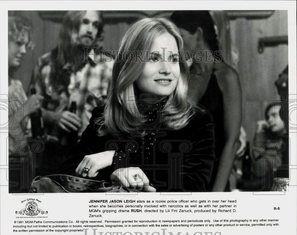 1991 Press Photo Actress Jennifer Jason Leigh in &quot;Rush&quot; Movie - lry25064- Historic Images