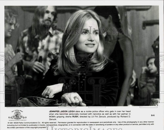 1991 Press Photo Actress Jennifer Jason Leigh in "Rush" Movie - lry25064- Historic Images