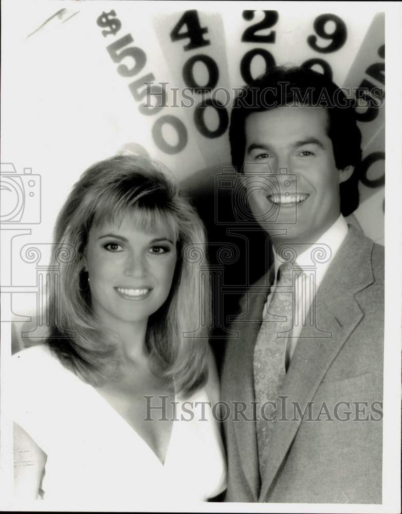 1989 Press Photo Vanna White &amp; Bob Goen, Hosts of &quot;Wheel of Fortune&quot; - lry28516- Historic Images