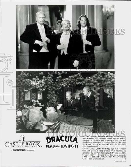 Press Photo Mel Brooks & Co-Stars in "Dracula: Dead and Loving It" Movie- Historic Images