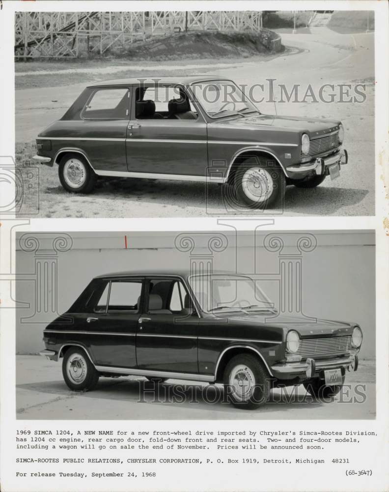 1968 Press Photo 1969 Simca 1204 Car by Chrysler&#39;s Simca-Rootes Division- Historic Images