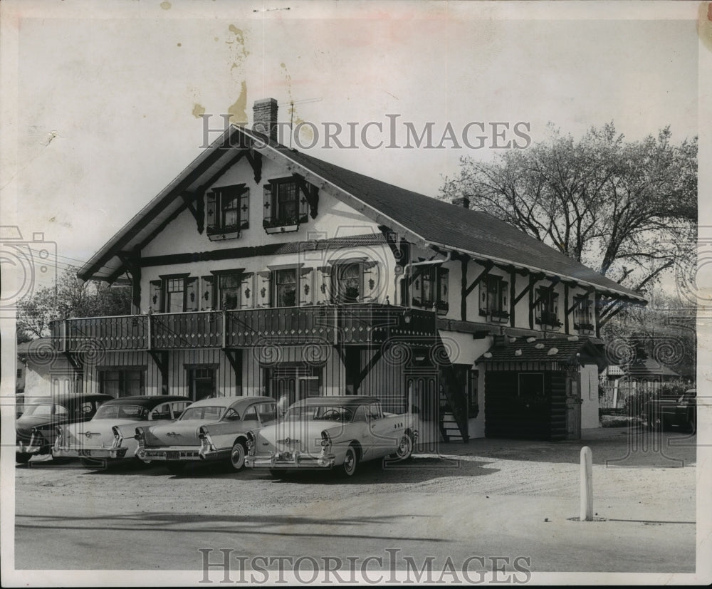 1957 Press Photo Alpine Village brand new front by Buchel brothers- Historic Images