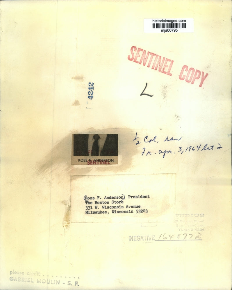 1964 Press Photo Ross Anderson, The Boston Store President - mja00795