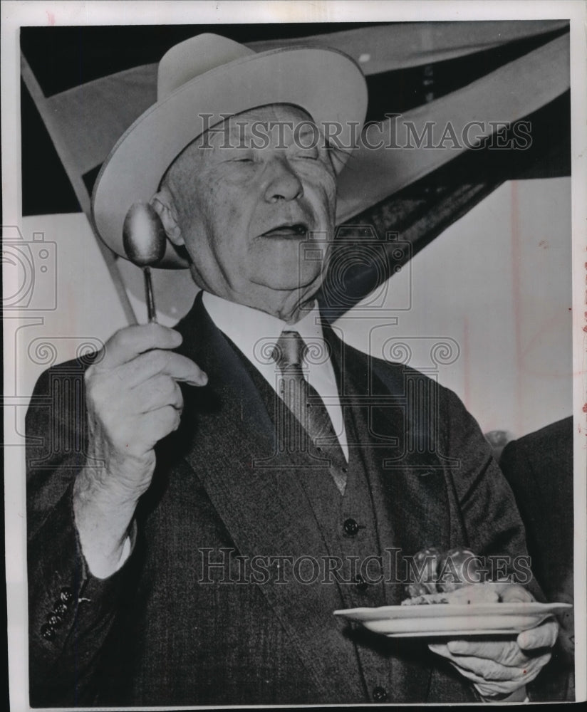 1967 Press Photo German chancellor Konrad Adenaue at Pres. Johnson&#39;s Texas ranch- Historic Images