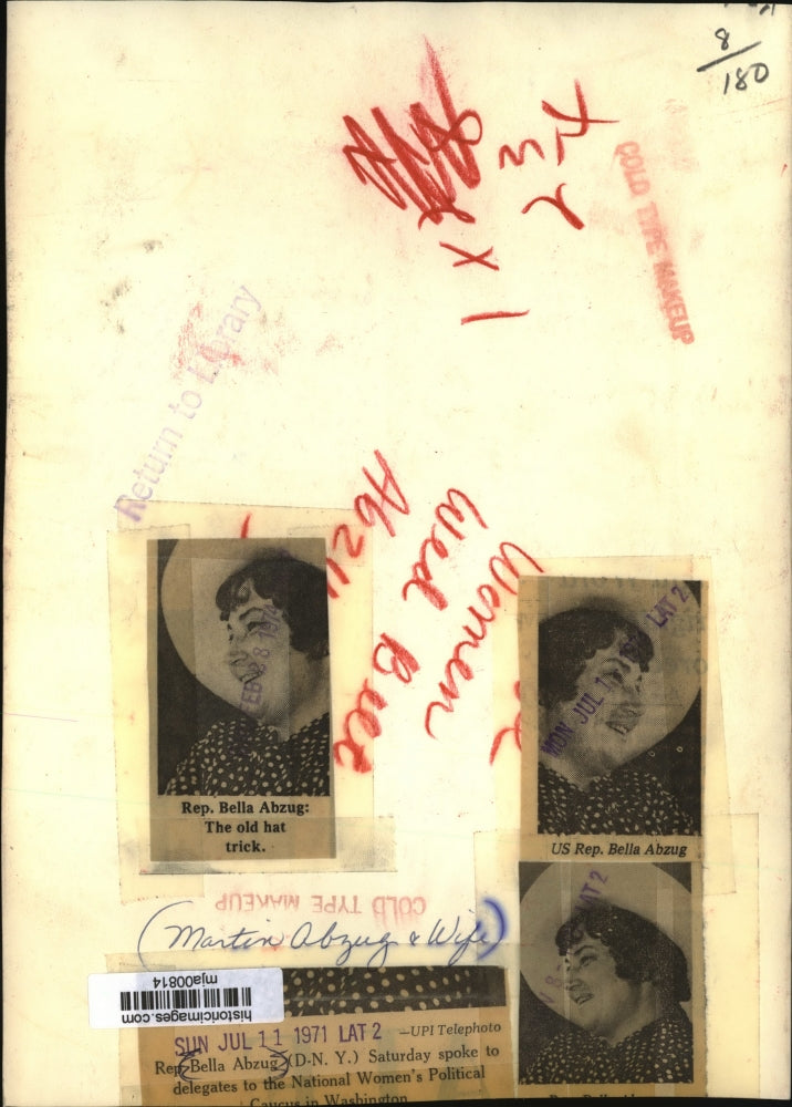 1971 Press Photo Rep. Bella Abzug at National Women's Political in Washington