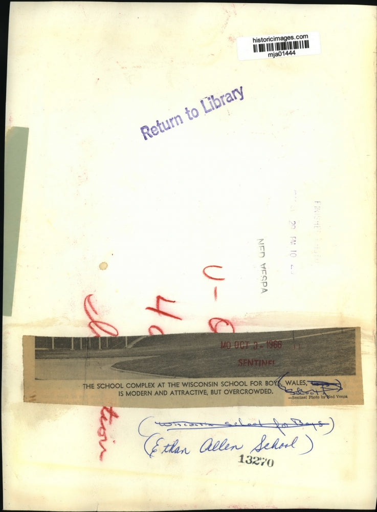 1966 Press Photo The school complex at the Wisconsin School for Boys, Wales