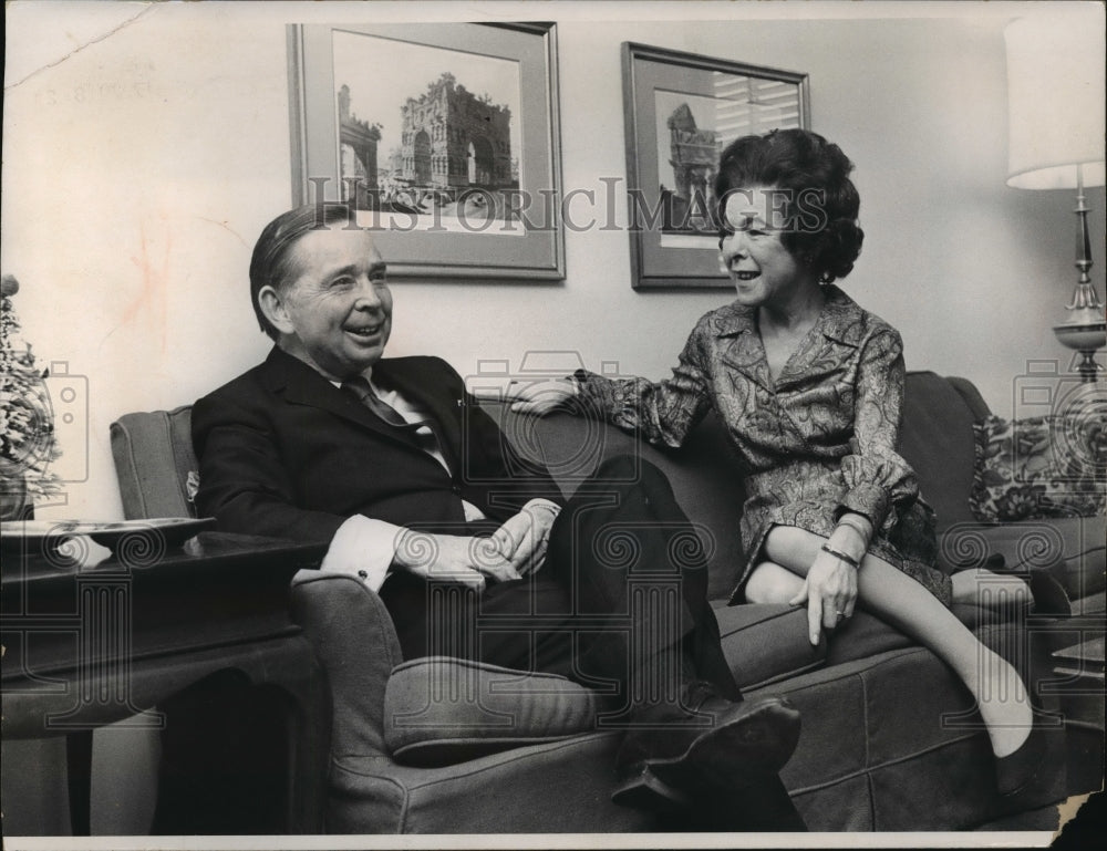 1970 Press Photo Speaker of the House Carl Albert &amp; wife Mary- Historic Images