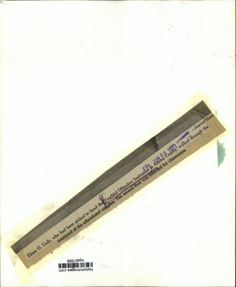 1973 Press Photo Elmer O. Cady, Youthfull Offenders Institution in Adams County