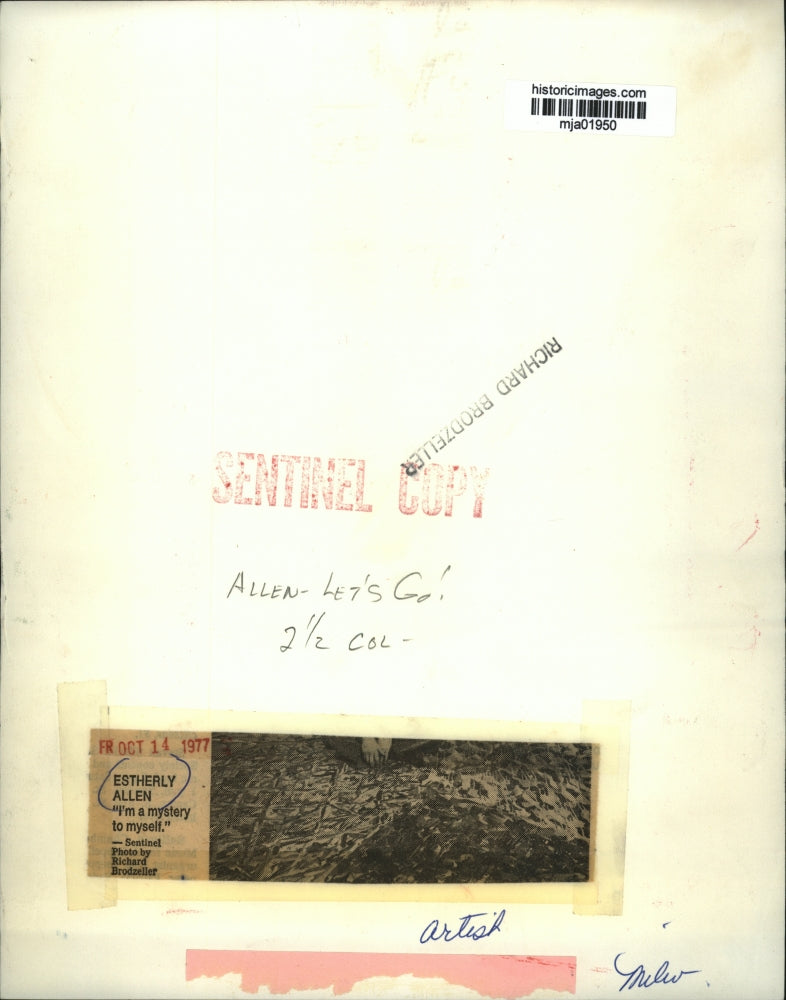 1977 Press Photo Estherly Allen, I'm a mystery to myself - mja01950