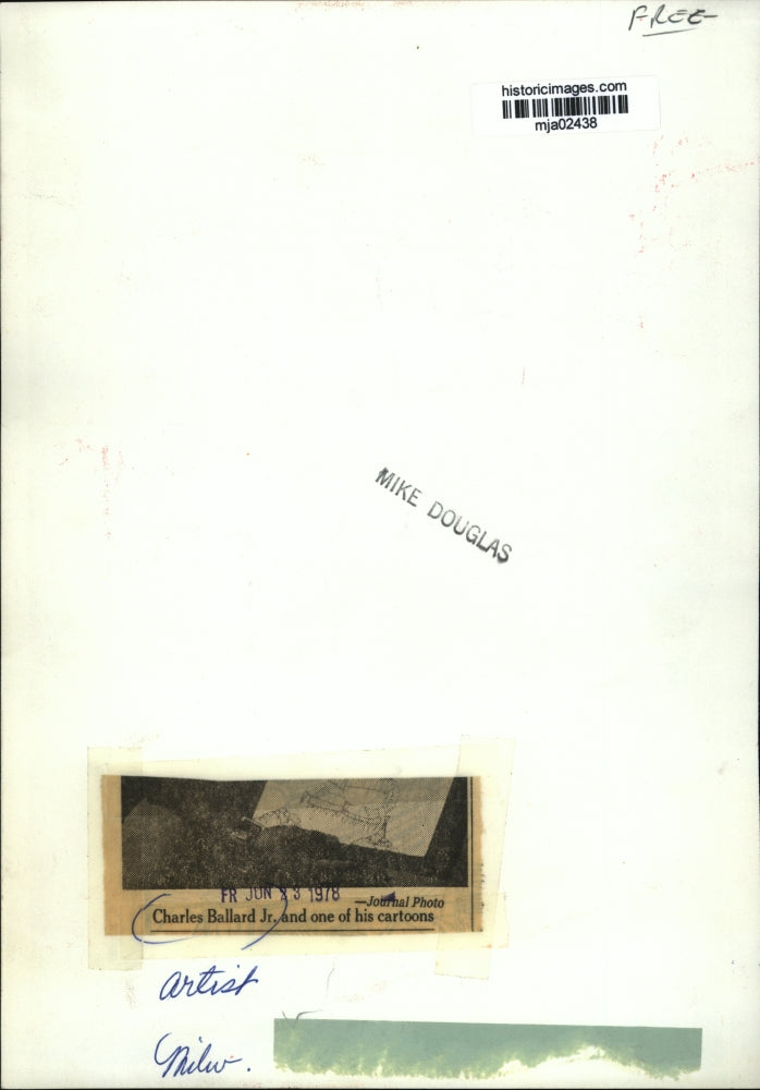 1978 Press Photo Charles Ballard Jr and one of his cartoons - mja02438