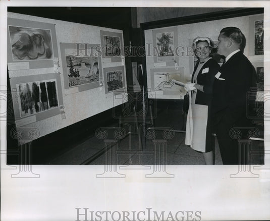 1962 Press Photo Mr. & Mrs. Lester W. Brann Jr at Americana Past & Present Show