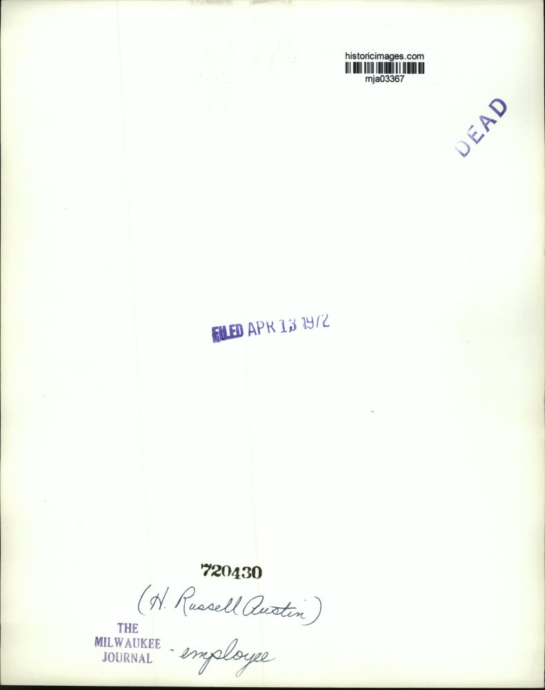 1972 Press Photo H. Russell Austin, employee of The Milwaukee Journal