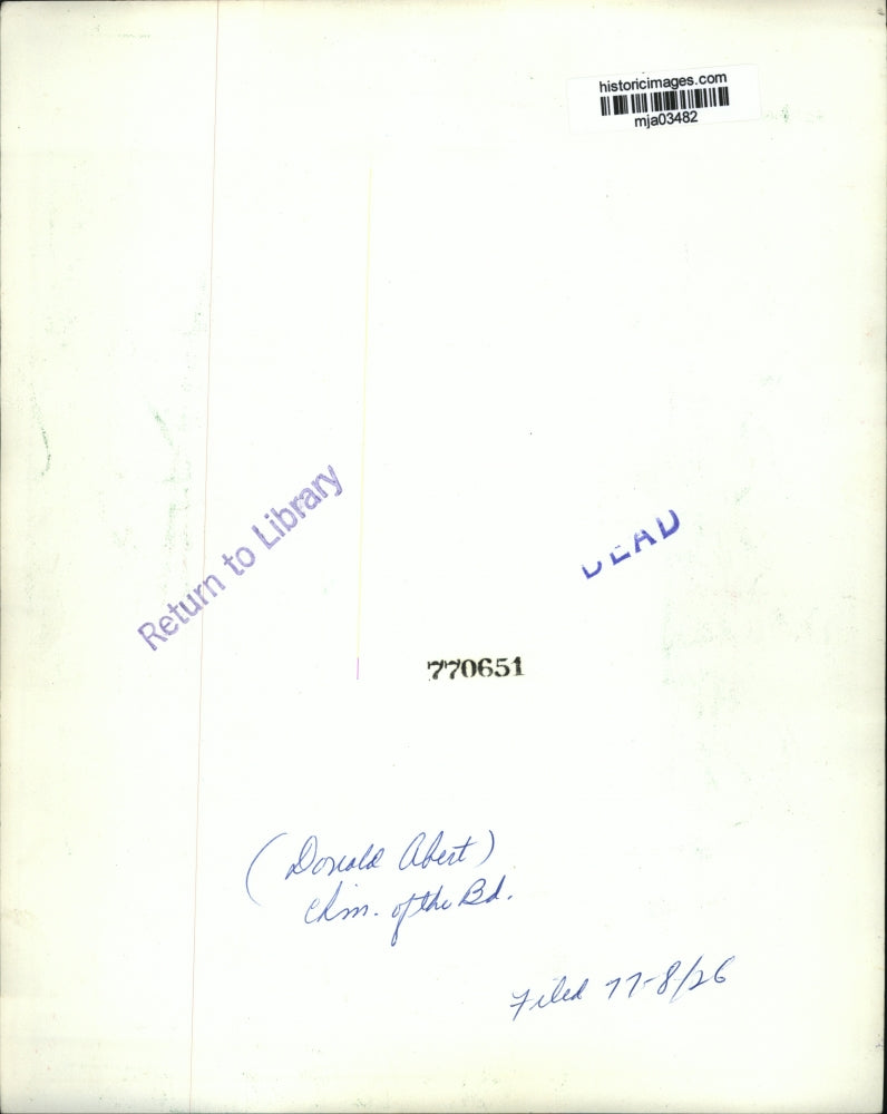 1977 Press Photo Donald Abert, Journal Co, Chairman of the Board - mja03482