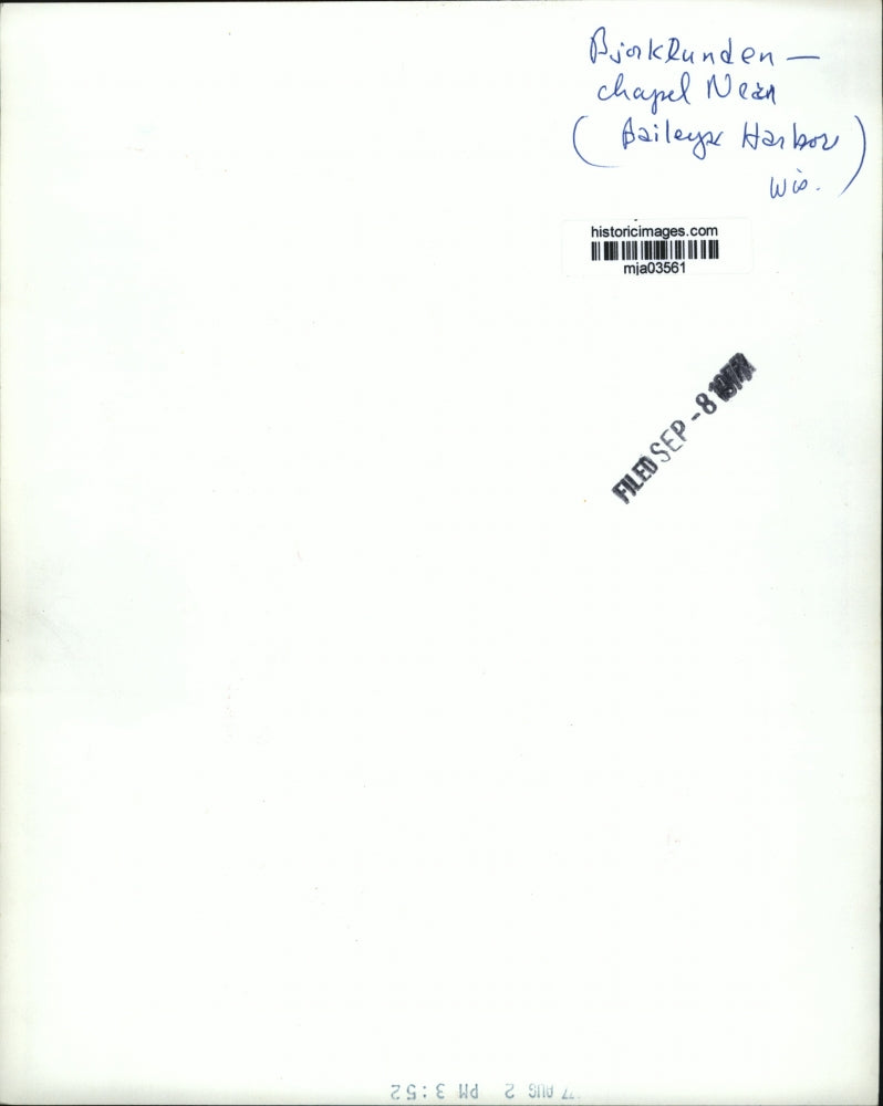 1977 Press Photo Bjorkeunden - Chapel near Baileys Harbor, Wis. - mja03561