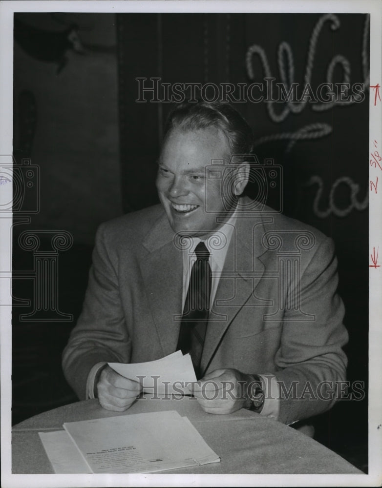 1955 Press Photo Tommy Bartlett, host of CBS Television&#39;s Welcome Travelers- Historic Images