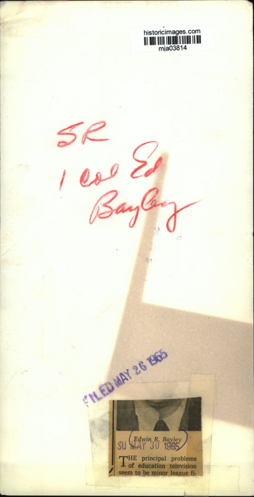 1965 Press Photo Edwin R. Bayley - mja03814