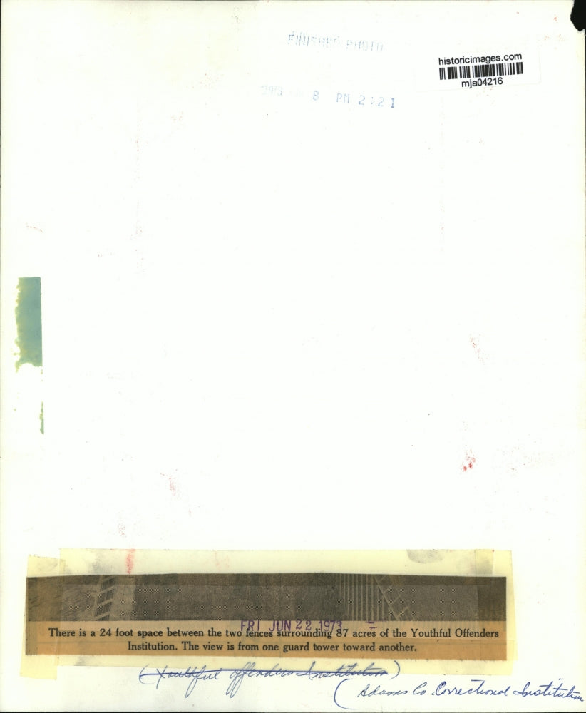 1973 Press Photo Fencs surrounding the Youthful Offenders Institution