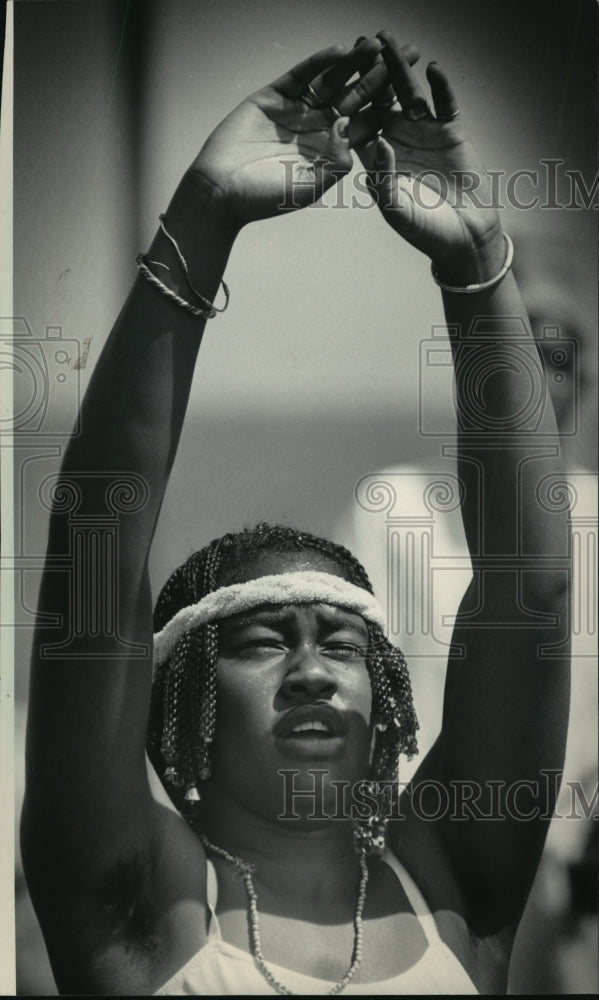 1984 Press Photo Afro Fest dancer performing during the African World Festival- Historic Images