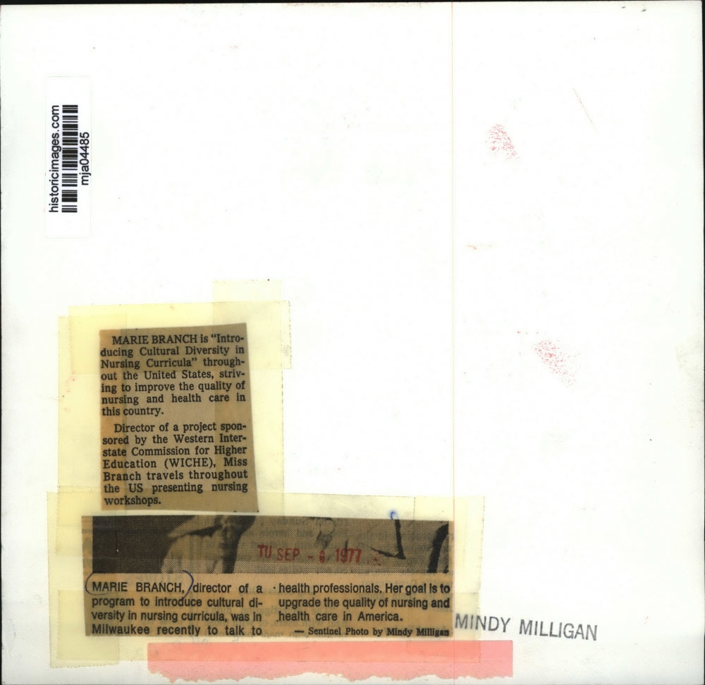 1977 Press Photo Marie Branch, director, introduce cultural diversity Nursing