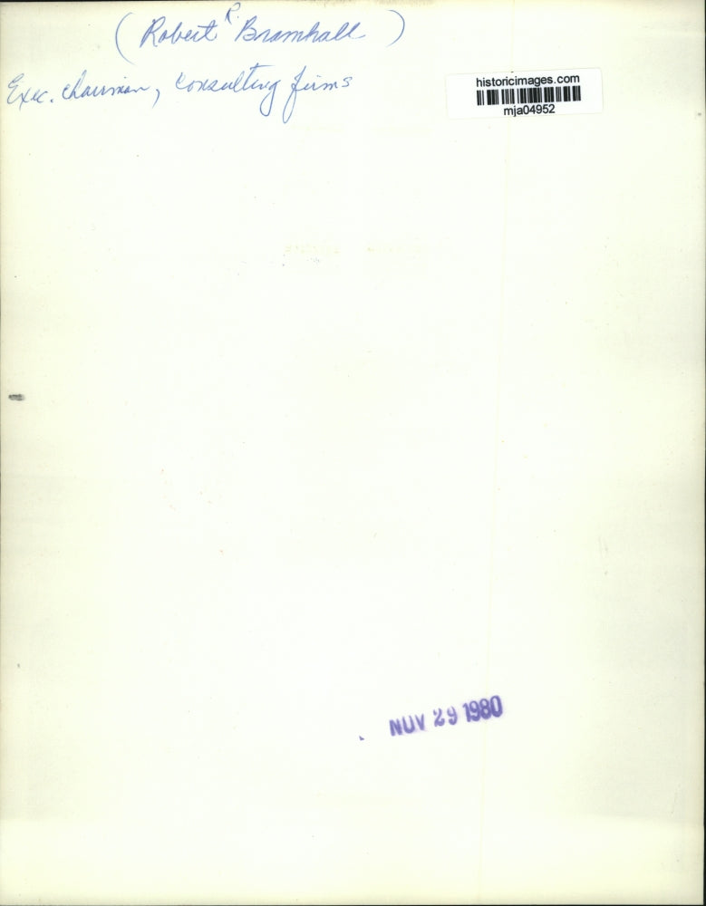 1980 Press Photo Robert Branhall, Exec. chairman, consulting firms - mja04952