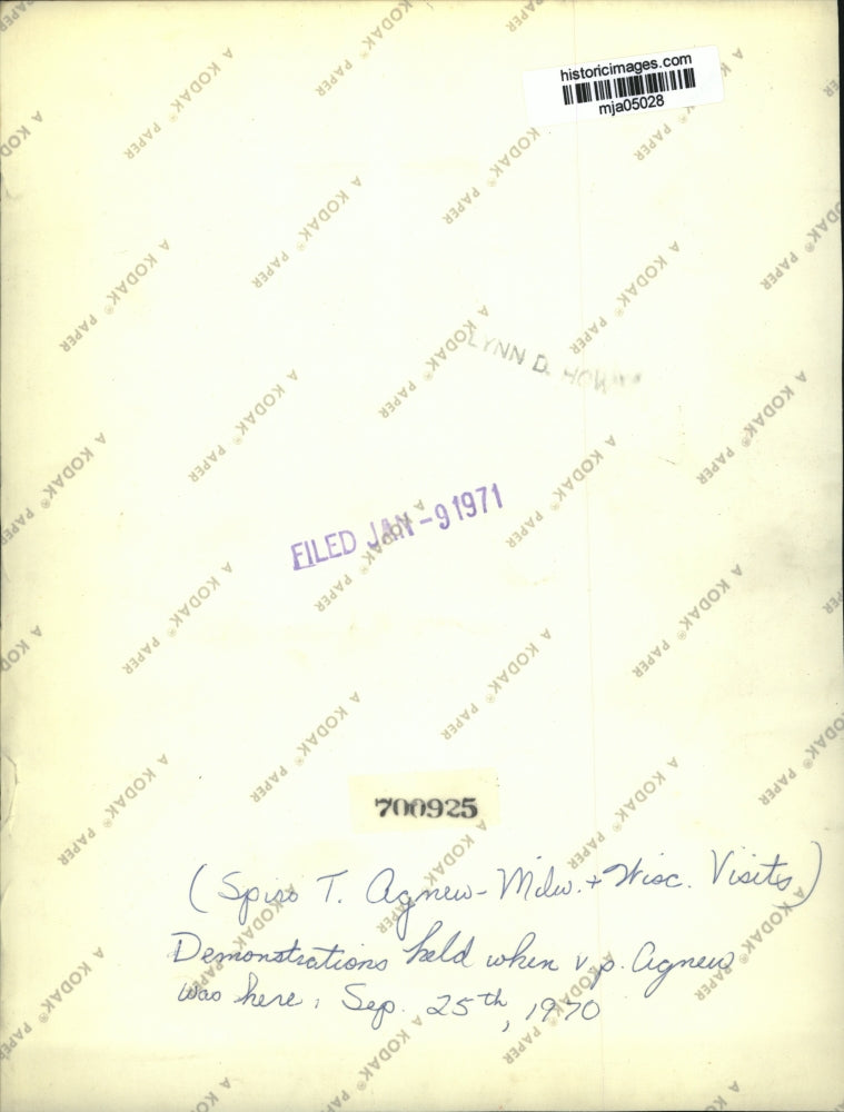 1971 Press Photo Spiro T. Agnew in a demonstration in Milwaukee - mja05028