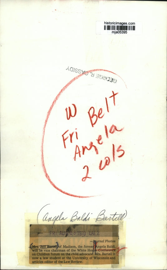 1970 Press PhotoAngela Baldi will be vice chairman of the White House Conference