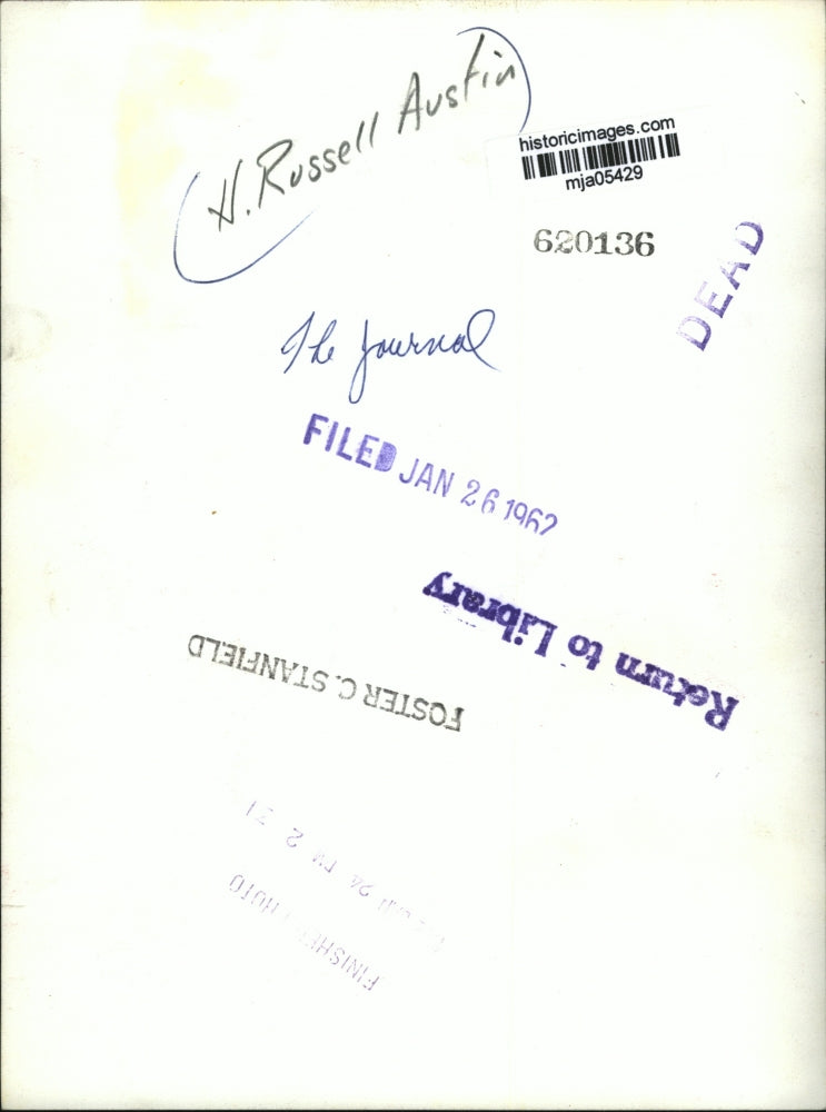 1962 Press Photo H Russel Austin, Journal employee - mja05429